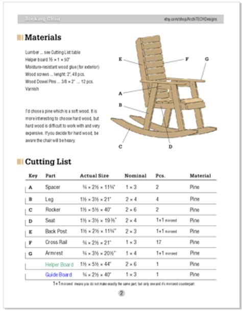 Diy Rocking Chair Plans For Beginner Woodworkers Etsy Australia