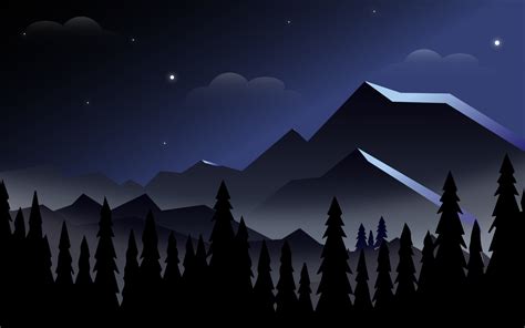 Download Wallpaper 1680x1050 Landscape Mountains Silhouette Dark