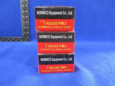 762x25 85gr Fmj Norinco Cartridges 3 Boxes Of 50