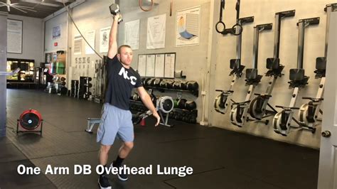 One Arm Db Overhead Lunge Youtube