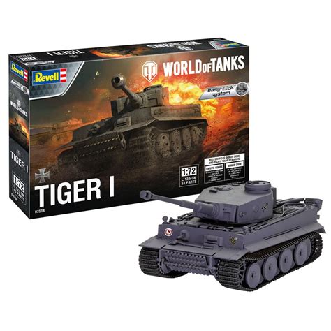 Revell Easy Click System World Of Tanks Tiger I Tank Model Kit Scale 172