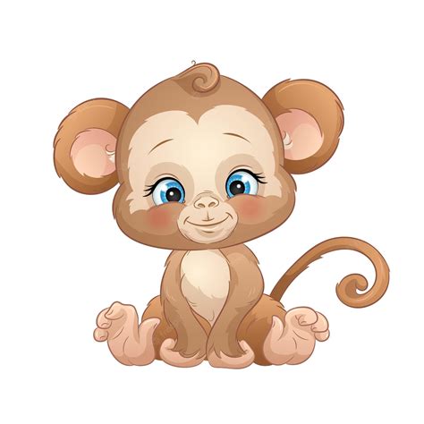 Premium Vector Cartoon Baby Monkey Cute Animal Vector Illustration