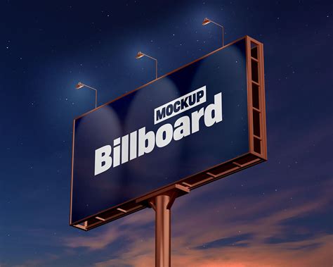 Free Night View Billboard Mockup Psd Set Good Mockups