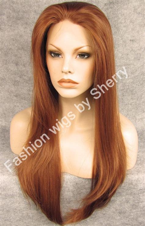 24 Long 30 Auburn Silky Straight Heat Resistant Synthetic Hair Lace