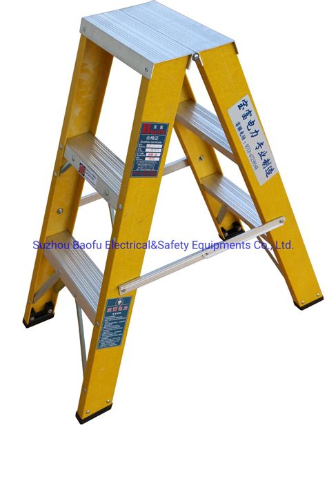 Fiberglass Double Sided 3 Rung Step Ladder China Extension Ladder And