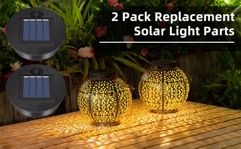 2 Pack Solar Lights Replacement Top 10 Lumens Led Solar Panel Lantern