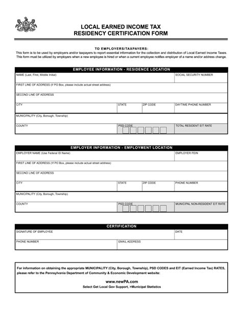 Residency Certification Form Pa Fill Online Printable Fillable