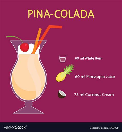 Pina Colada Royalty Free Vector Image Vectorstock