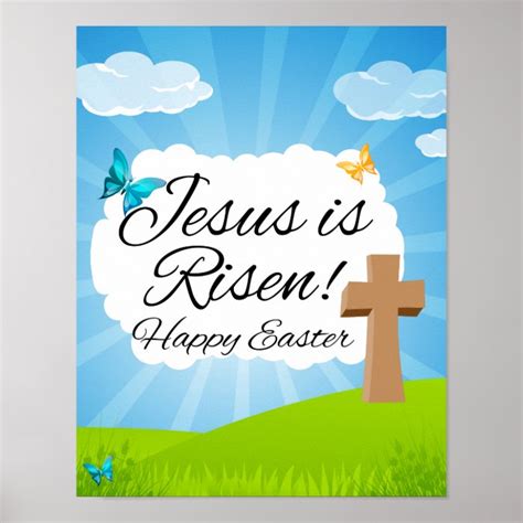 Jesus Is Risen Christian Easter Poster Zazzle