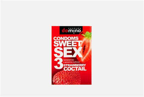 Domino Презервативы гладкие для орального секса с ароматом клубники Sweet Sex Strawberry