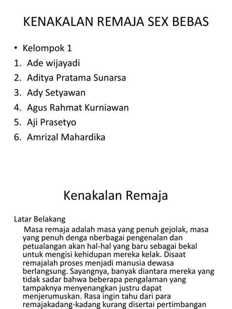 Kenakalan Remaja Sex Bebas Pdf