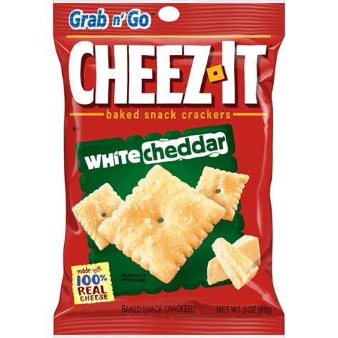 Cheez It White Cheddar Baked Snack Cheese Crackers 3 Oz