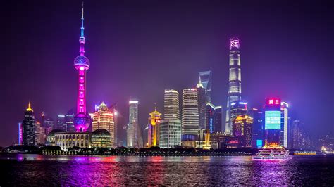 Download Wallpaper Shanghai Iconic View 1920x1080