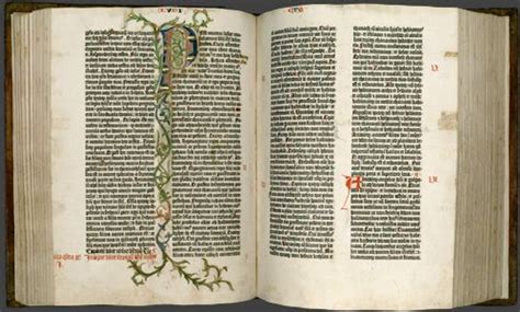 The Gutenberg Bible 1454 First Substantial Book Printed With Moveable