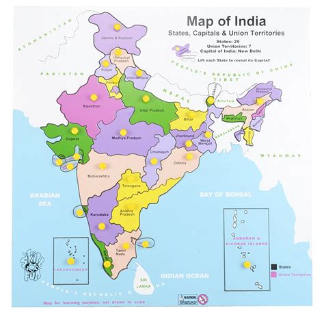 Map Of India With States Capitals And Union Territories Calendrier 2021