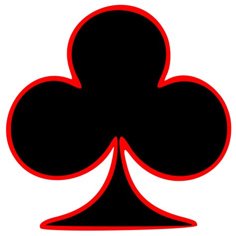 Clipart Outlined Club Playing Card Symbol