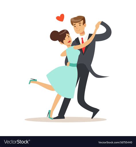 Elegant Couple In Love Dancing Together Royalty Free Vector