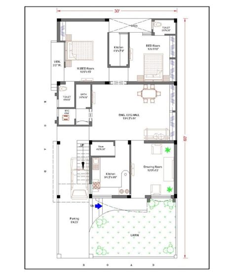 30 Feet By 60 Feet 30x60 House Plan Decorchamp Indian House Plans