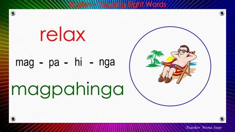 60 English Tagalog Sight Words 93 Youtube