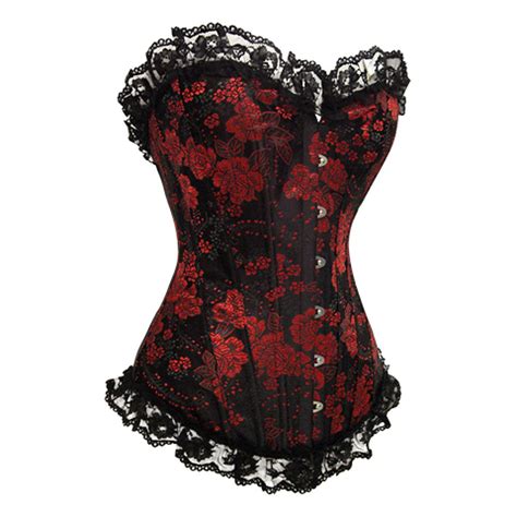women s hook and eye overbust corset floral lace walmel