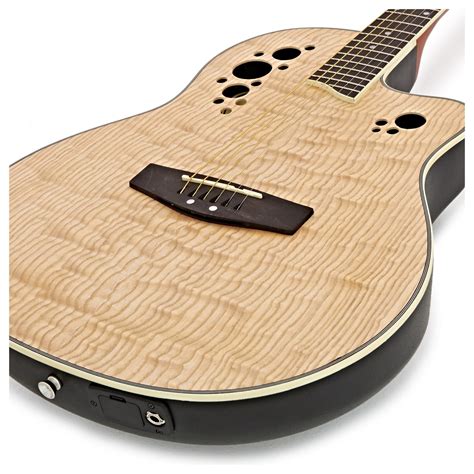 Deluxe Roundback Electro Acoustic Guitar By Gear4music Natural