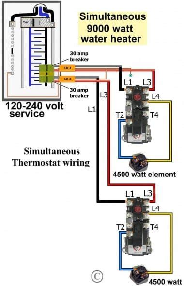 Water Heater Element Wiring