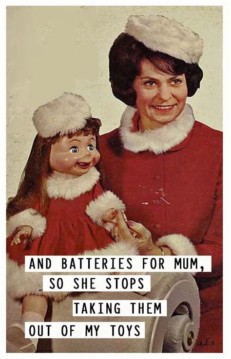 Batteries For Mum Retro Xmas Funny Vintage Humor Christmas Humor Vulgar Humor