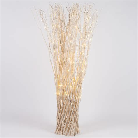 White Free Standing Lighted Willow Branches Warm White Led