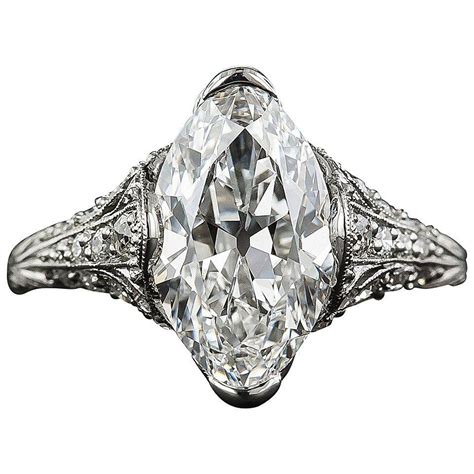 The marquise cut diamond was a favorite of the edwardian era. Tiffany and Co. Edwardian 3.14 Carat Marquise Diamond Platinum Ring at 1stdibs | Marquise ...