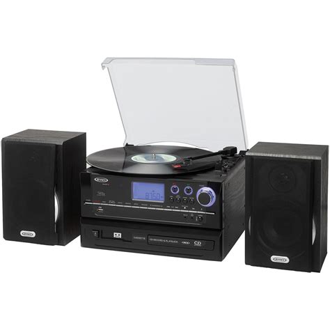 Jensen 3 Speed Stereo Turntable Music System With Cdcassette Amfm