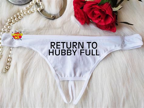 return to hubby full thong crotchless personalized thong etsy