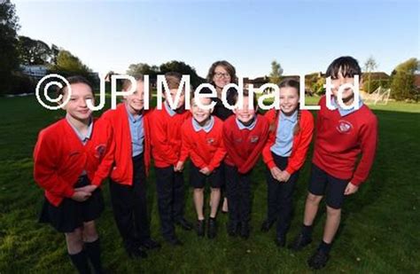 39210273 Wigan 21 10 21 Mrs Harris Headteacher With Pupils Members Of The School Council And
