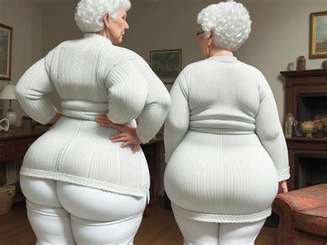 Image Upscaler White Granny Big Hips Wide Hips Knitting Big