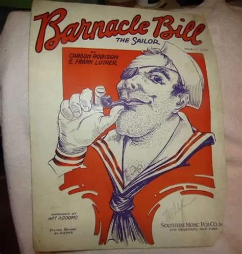 1928 Dated Andbarnacle Bill The Sailor Sheet Music Fm Talking Movie