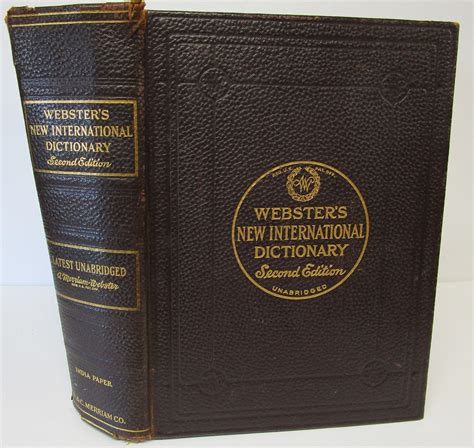 Websters New International Dictionary Of The English Language Second
