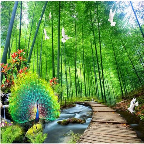 Feel free to download, share, comment and discuss every wallpaper you like. Natural Scenery Wallpapers 3D Peacock Photo Wallpaper for Walls 3D Bamboo Trees Forest Wall ...