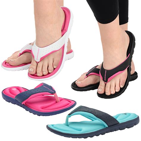 Athletic Works Womens Wide Width Memory Foam Thong Sandal Best Shower