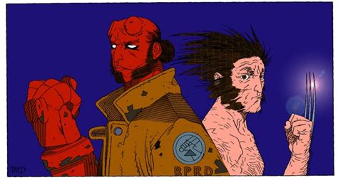 Hellboy And Wolverine By Timothy Green Ii And Zabalou In Joulie Vincents
