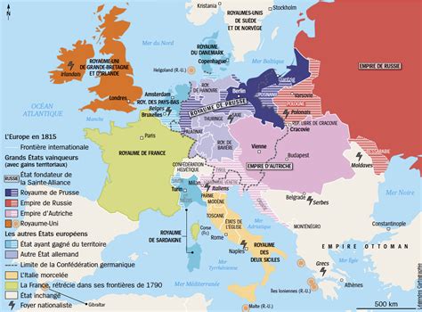Carte 1815 Le Nouvel équilibre Européen Lhistoirefr