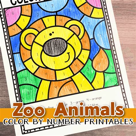 Free Zoo Color By Number Worksheets