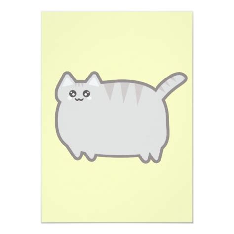 Kawaii Fat Cat Card Zazzle