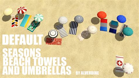 Mod The Sims Default Seasons Beach Towels And Umbrellas