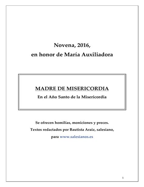 Novena María Auxiliadora 2016 Pdf