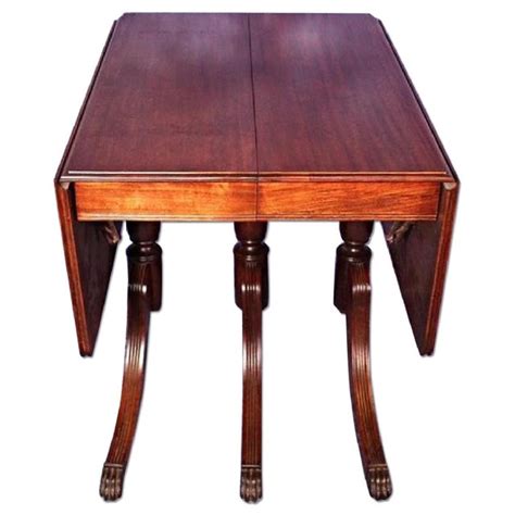1930 Duncan Phyfe Antique Mahogany Drop Leaf Dining Table Chairish