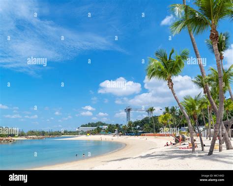 Siloso Beach On Sentosa Island Singapore Stock Photo Alamy