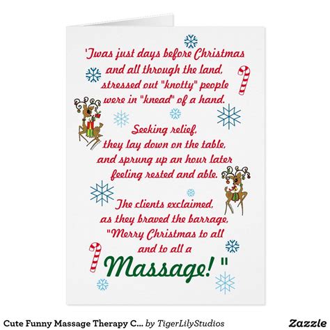 Cute Funny Massage Therapy Christmas Holiday Zazzle Massage Therapy Christmas Massage