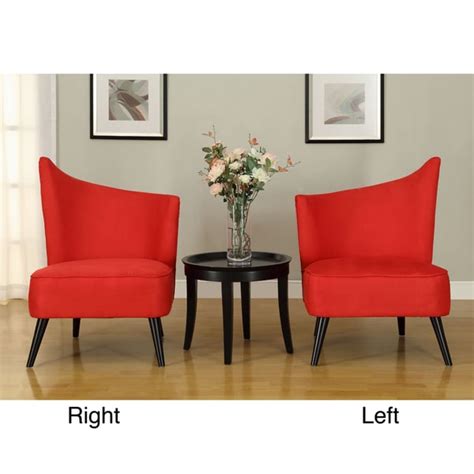 Flared Back Red Microfiber Accent Chair Overstock 7649986