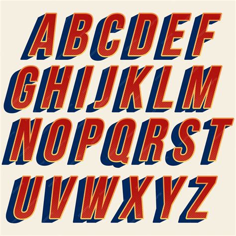 Premium Vector Red Retro Typography Font Design