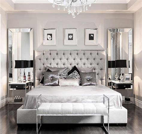 Modern Glam Bedroom Metalics Silver In 2020 Bedroom Interior