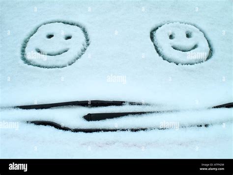 Snow Motoring Winter Smileys Faces Stock Photo Alamy